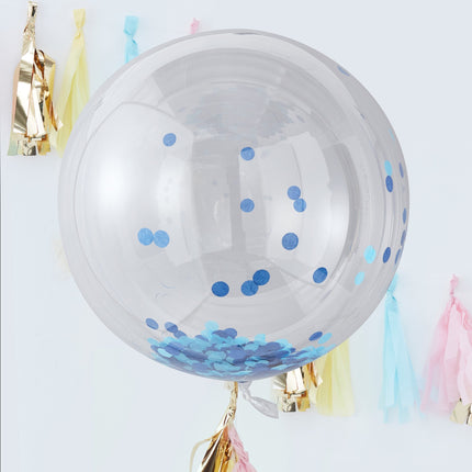 Palloncino con coriandoli blu da 91 cm