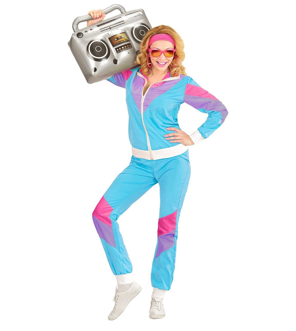 Neon 80S Tuta da ginnastica Fault Blu