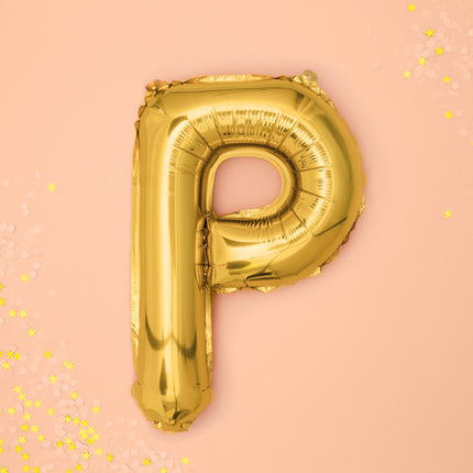 Palloncino in foil Lettera P Oro Vuoto 35cm