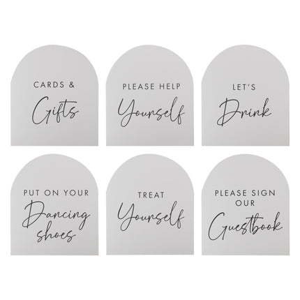 Biglietti per la decorazione del tavolo del matrimonio 6 pezzi