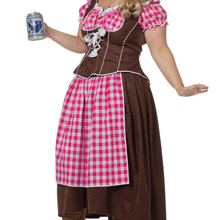 Abito Dirndl Rosa Oktoberfest Donna Lungo