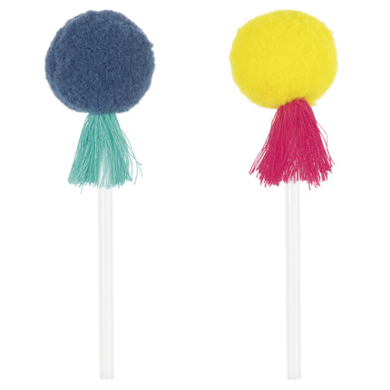 Toppers per cupcake colorati Pom Pom & Nappe 8pcs