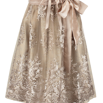 Rosa Bianco Crema Abito Dirndl Oktoberfest Donna Jaquard