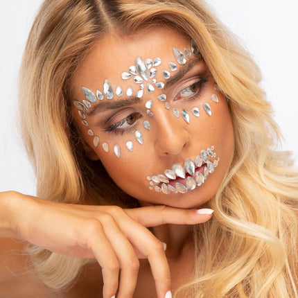 Gioielli per il viso Moon Terror Halloween Teschio di zucchero