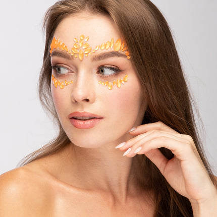 Moon Glow Neon UV Gioielli per il Viso Arancione Intenso