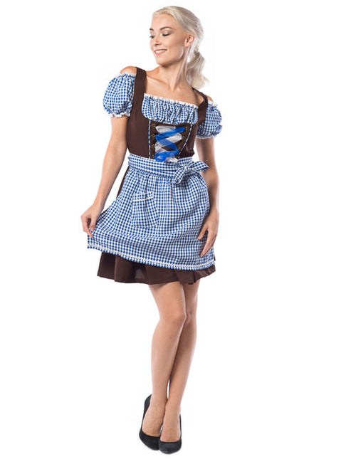 Abito Dirndl Oktoberfest Blu Marrone