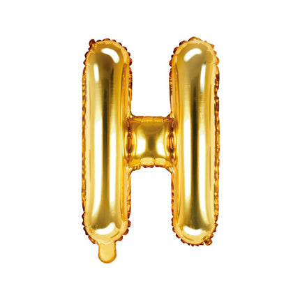 Palloncino in foil Lettera H Oro Vuoto 35cm