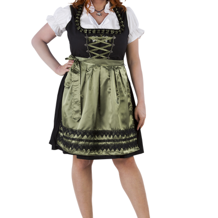 Abito Dirndl Nero Verde Donna Oktoberfest