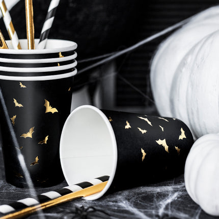 Cannucce di carta nere 19,5 cm 10 pezzi