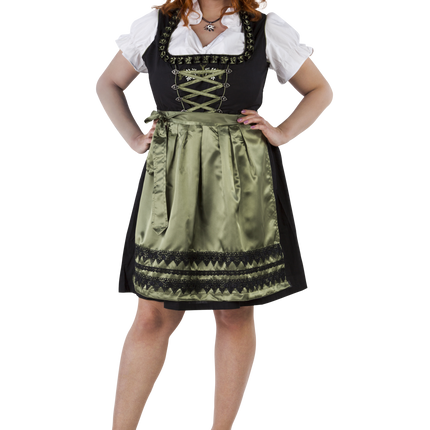 Abito Dirndl Nero Verde Donna Oktoberfest