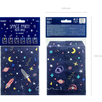 Sacchetti di condivisione Spazio 14cm 6pz