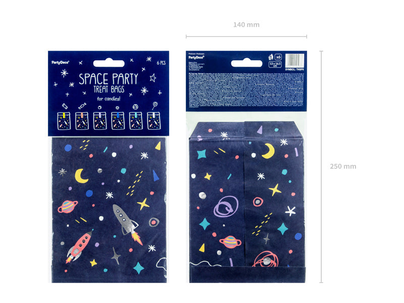 Sacchetti di condivisione Spazio 14cm 6pz