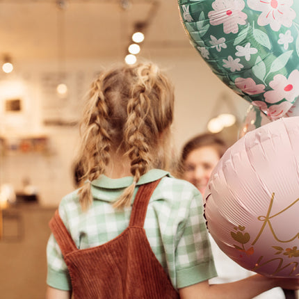 Palloncino ad elio Cuore Fiori Vuoto 45cm