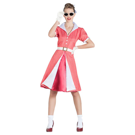 Abito Rock N Roll 50S Rosa Donna