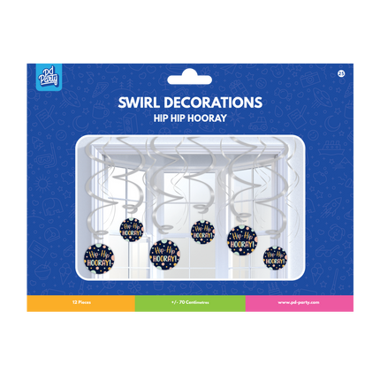 Decorazione da appendere Happy Birthday Hip Hip Hooray 70cm