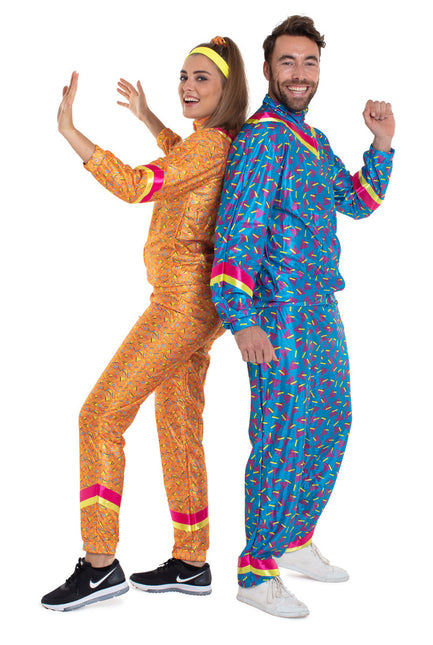 Tuta da ginnastica 80s Donna Arancione