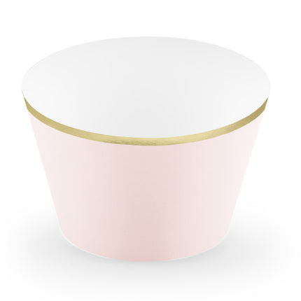 Stampi per cupcake rosa chiaro pastello 7,6 cm 6 pezzi