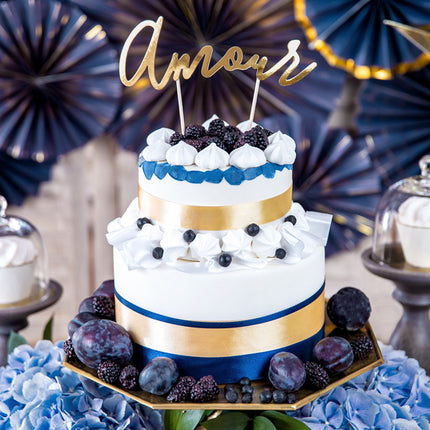 Cake topper Amour Gold 22,5 cm