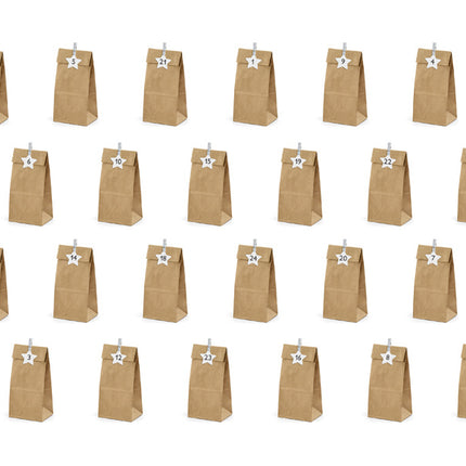 Sacchetti per feste marroni di carta 24 pezzi