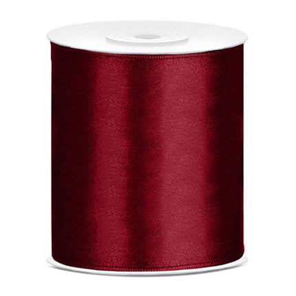 Nastro di raso rosso bordeaux 100mm 25m