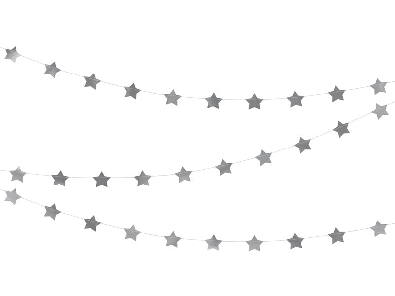 Ghirlanda di stelle argento 3,6 m