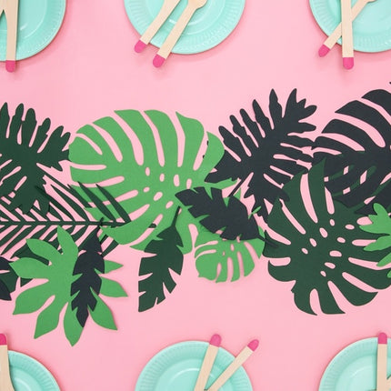 Set di decorazioni Hawaii Foglia di palma 21 pezzi