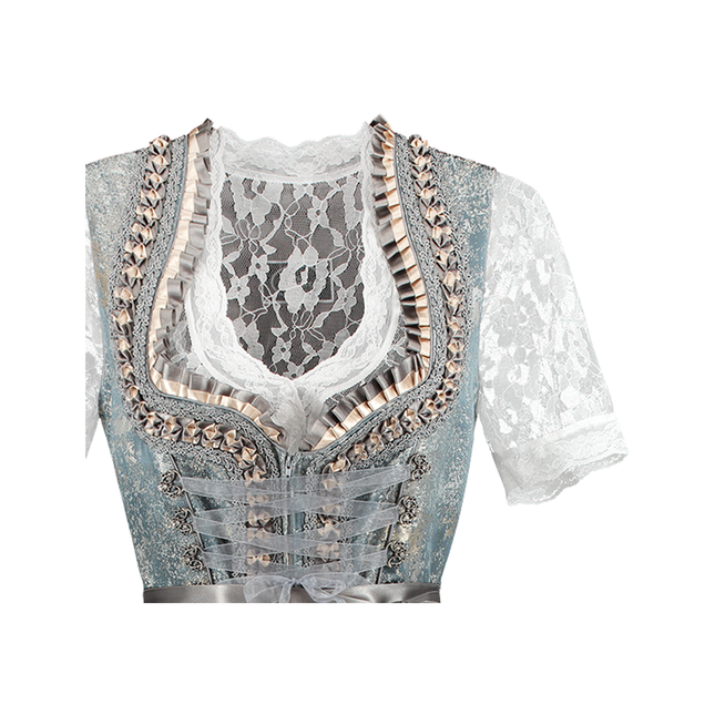 Oro Argento Abito Dirndl Oktoberfest Donna 2 Pezzi