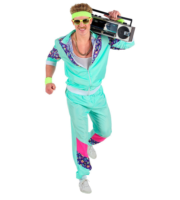 Neon 80S Tuta da ginnastica difettosa Azzurro