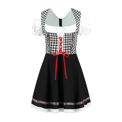 Abito Dirndl Oktoberfest Nero Bianco Donna