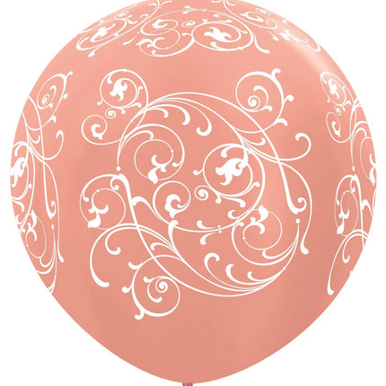 Palloncini Filigrana Metallica Oro Rosa 91cm 2pz