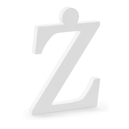 Lettera Z bianca in legno 23 cm