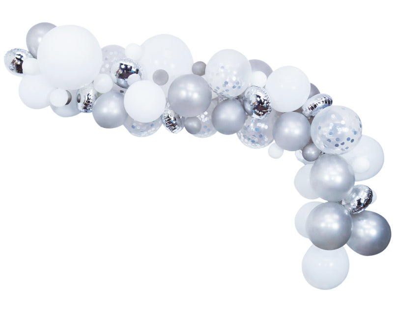 Arco di palloncini fatto in casa Set Argento 4m