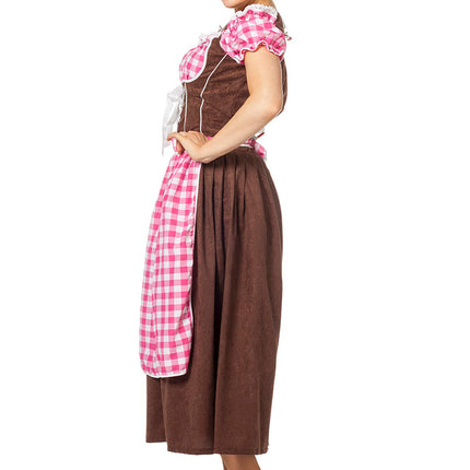 Abito Dirndl Rosa Oktoberfest Donna Lungo