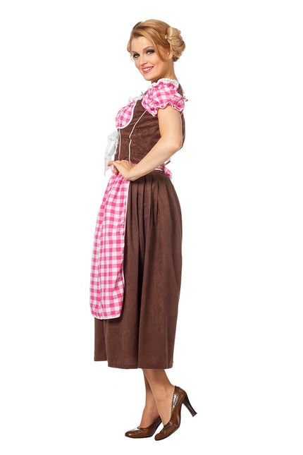 Abito Dirndl Rosa Oktoberfest Donna Lungo
