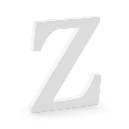 Lettera Z bianca in legno 20 cm