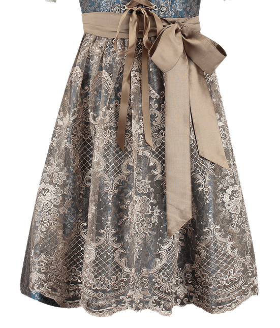Abito Dirndl Bianco Blu Oktoberfest Rosa Donna