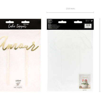 Cake topper Amour Gold 22,5 cm
