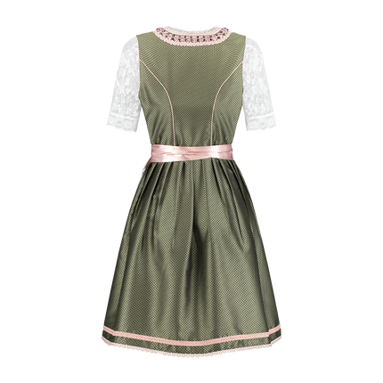 Bianco Verde Abito Dirndl Oktoberfest Donna 2 Pezzi