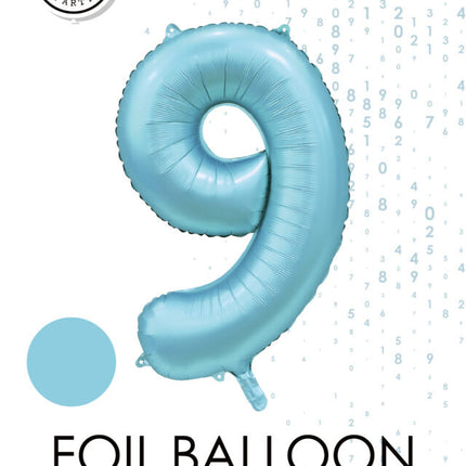 Palloncino figura azzurro 9 anni lucido 86 cm