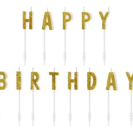 Candele Buon Compleanno Oro 2,5 cm 13 pezzi