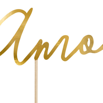Cake topper Amour Gold 22,5 cm