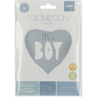 Palloncino a elio Cuore It's A Boy Blu Vuoto 45cm