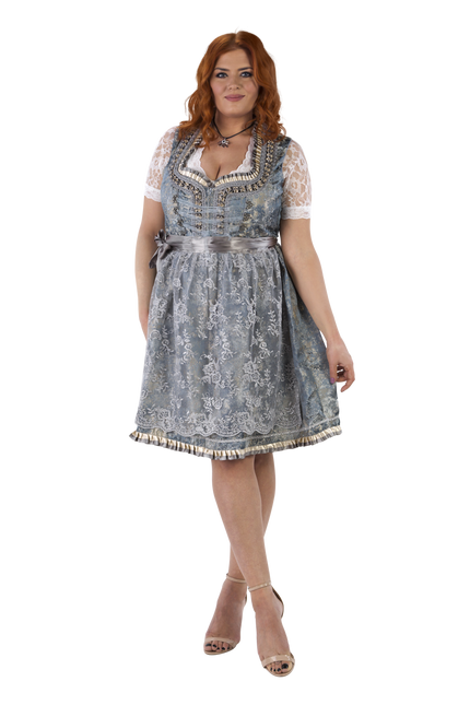 Oro Argento Abito Dirndl Oktoberfest Donna 2 Pezzi
