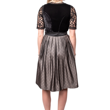 Abito Dirndl Nero Oktoberfest Donna Velluto