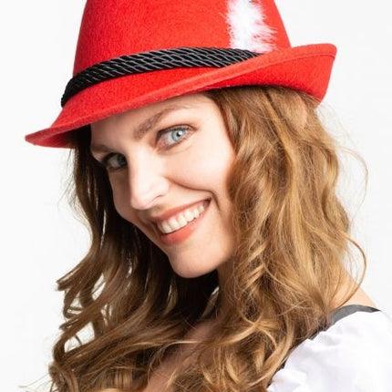 Cappello Oktoberfest Tiroler Bavaria Rosso