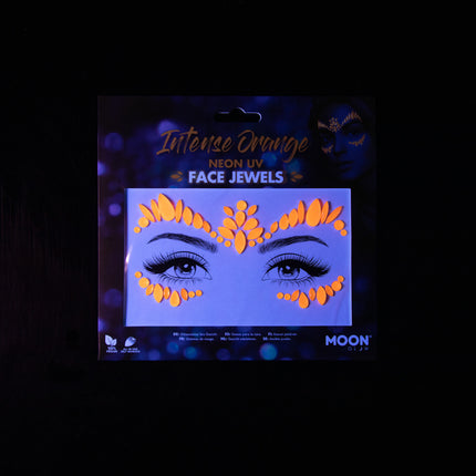 Moon Glow Neon UV Gioielli per il Viso Arancione Intenso