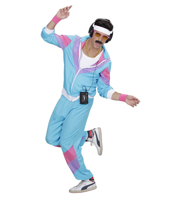 Neon 80S Tuta da ginnastica Fault Blu