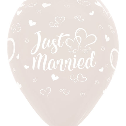 Palloncini Just Married Hearts Crystal Clear 30cm 25pz