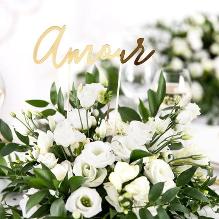 Cake topper Amour Gold 22,5 cm