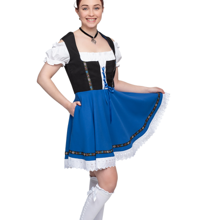 Abito Dirndl Oktoberfest Nero Blu Signore